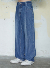 One Tuck Wide Denim Pants [Midnight Blue]