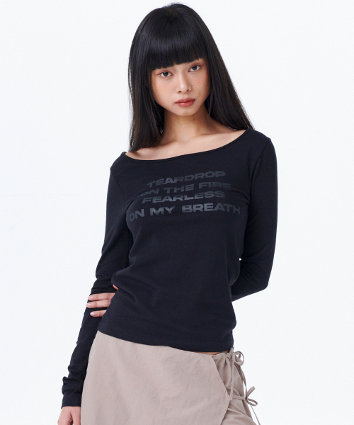 LETTERING SLIM L/S TEE [BLACK]