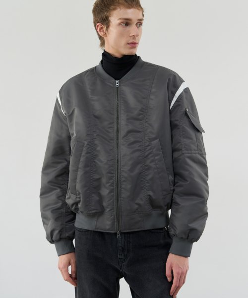 полоса деталь со сборкой MA-1 куртка [DARK GREY]