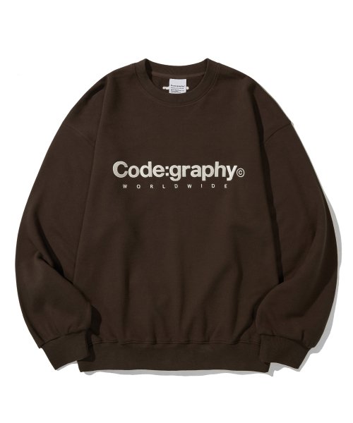 MUSINSA | コードグラフィー Codegraphy embroidery logo sweatshirt_Brown