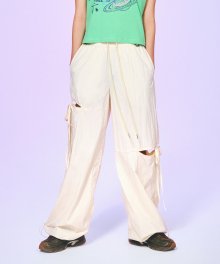 CUT OUT STRING TRACK PANTS IVORY BP1WP005