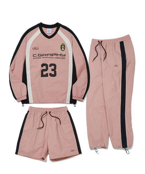 [SET] Спортивный костюм из нейлона с круглой горловиной - Indy Pink