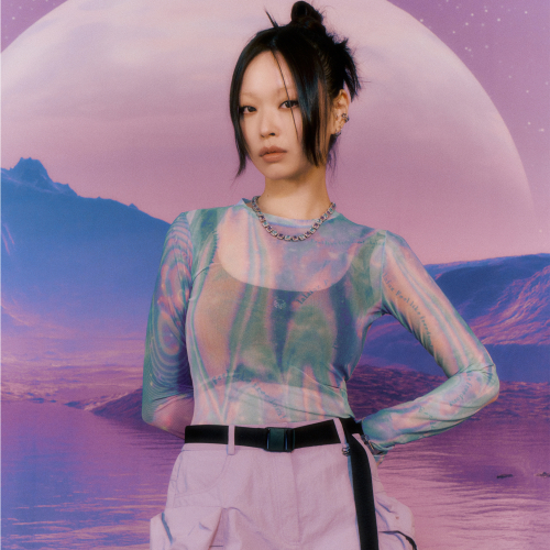 SPACE SEETHROUGH T-SHIRT BLUE BP2CL002