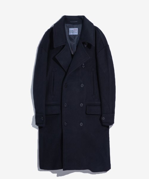 MUSINSA | BIRTHDAYSUIT OVERSIZED PEA COAT (NAVY)