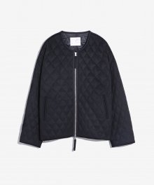 WOOL QUILTED CARDIGAN (BLACK)