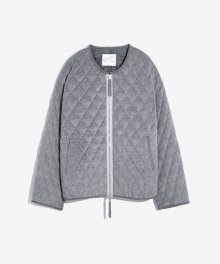 WOOL QUILTED CARDIGAN (GREY)
