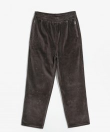 VELOUR PAINTED TRACK PANTS (BROWN)