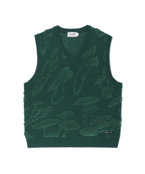 PILE MUSHROOM VEST GREEN