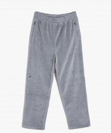 VELOUR PAINTED TRACK PANTS (GREY)