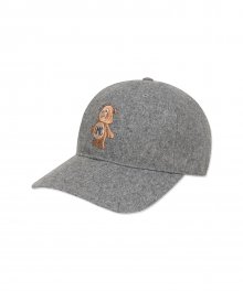 EMB BEAR WOOL 6PANEL CAP gray