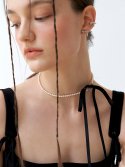 리엔느와르(leeENoir) Black Ribbon Pearl Necklace