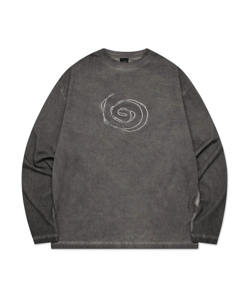 [LMC] OVERDYED SPIRAL LONG SLV TEE ★新作★ 23FW 엘엠씨(LMC) OVERDYED SPIRAL LONG SLV TEE black - 사이즈