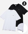 2PACK) SMALL ARCH LAYERED SS TEE WHITE / BLACK