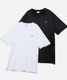 2PACK) SMALL ARCH LAYERED SS TEE WHITE / BLACK