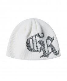 CRYSTAL LOGO BEANIE_WH