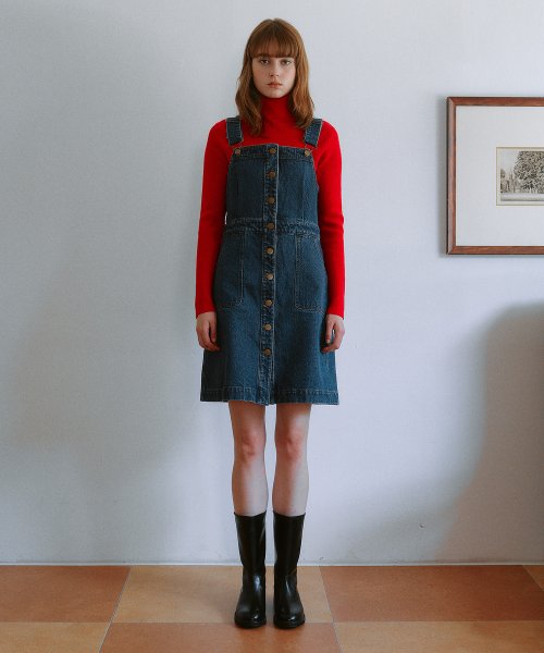 DENIM OVERALL ONE-PIECE BLUE