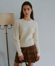 COLOR LINE CABLE KNIT IVORY