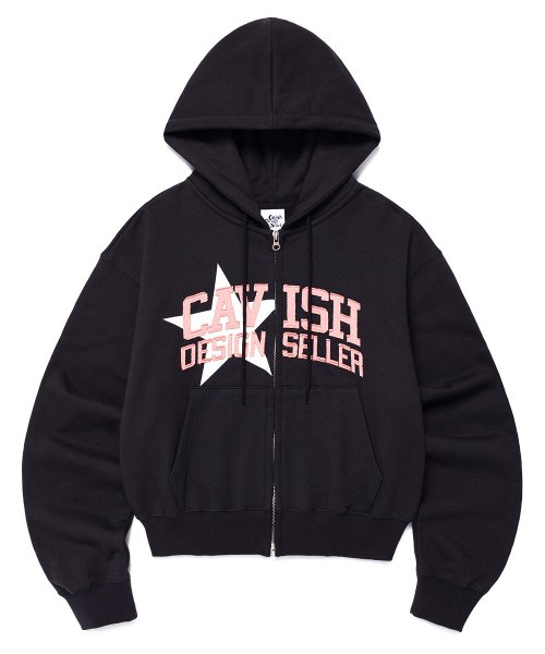 コート CAVISH W VARSITY ZIP UP HOODIE GREYCV2DFFM481A 카비시(CAVISH) W VARSITY ZIP UP HOODIE CHARCOAL(CV2DFFM481A