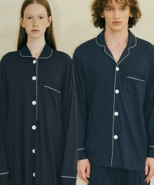 [모달] (couple) Essential Navy Pajama Set + Lounge Shirt