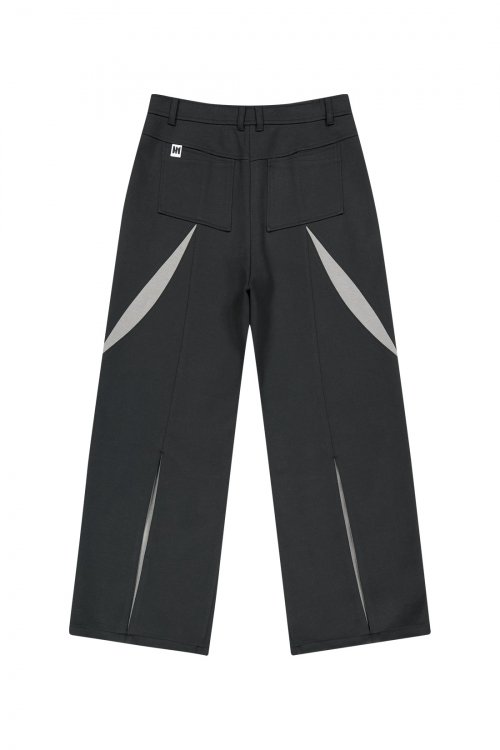 WOVEN LIKE CONSTRUCTION PANTS [BLACK]