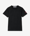 꼼데가르송 플레이(COMME DES GARCONS PLAY) 여성 픽셀 로고 반소매 티셔츠 - 블랙 / P1T3271