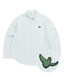 ANGEL WAPPEN STRIPE OXFORD SHIRT - GREEN