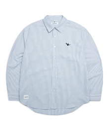 ANGEL WAPPEN STRIPE OXFORD SHIRT - NAVY