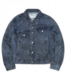 D.C DENIM TRUCKER JACKET - WHITE BLUE