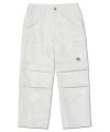 LEATHER CARGO PANTS - OFF WHITE