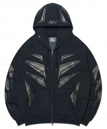 DECAL GRAPHIC HOODED ZIP-UP - BLACK
