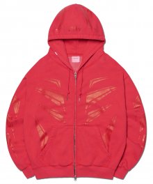 DECAL GRAPHIC HOODED ZIP-UP - RED
