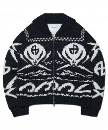 NM SKULL WOOL COWICHAN - BLACK