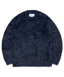 CROPPED HAIRY KNIT - DARK NAVY