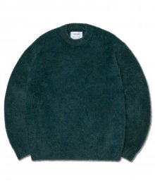 CROPPED HAIRY KNIT - FOREST