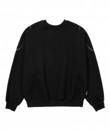 Tribal AJO Leather Applique Sweatshirt [BLACK]