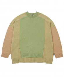 Tri Color Mixed Sweater [MUSTARD]