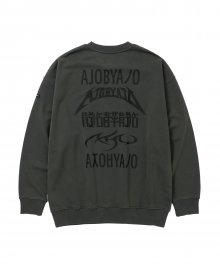 [PBA] Five AJO Logos Washed Sweatshirt [CHARCOAL]