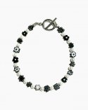 셉텐벌5(SEPTEMBER5) Flower pearl mix biz bracelet[블랙]