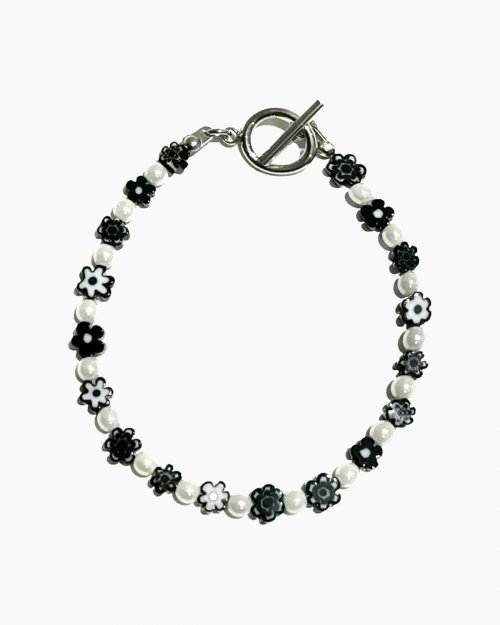 Flower pearl mix biz bracelet[블랙]