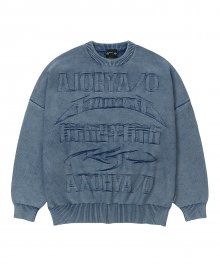 [PBA] Five AJO Logos Washed Sweater [NAVY]