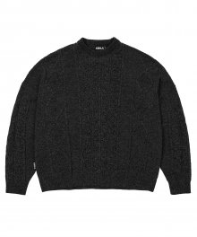 Velvet Cable Stitch Sweater [CHARCOAL]