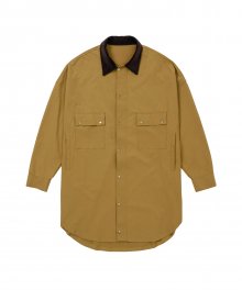 Oversized Wax Shirt Jacket [CAMEL]