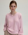 Powder v-neck knit (Pink)