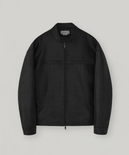 Men's Gas & Oil Leather Jacket - Washed Black