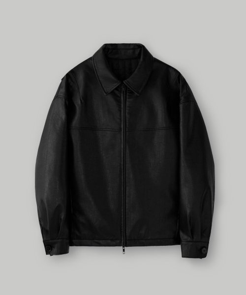 再販なし】ORO Buffing leather piping blouson