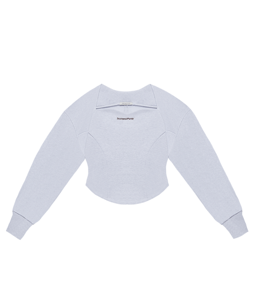 MUSINSA | INSTANTFUNK Heart neck slim line sweatshirt