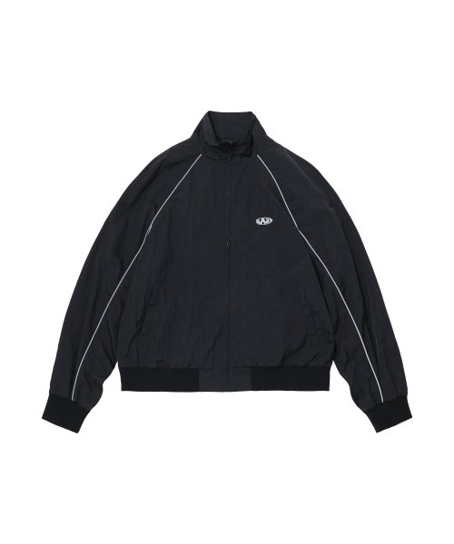 우알롱(WOOALONG) Track logo piping zip-up - BLACK - 사이즈