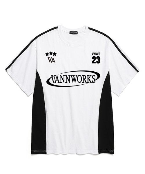 밴웍스(VANNWORKS) 스포츠 블록코어 라운드넥 반팔 티셔츠 (VS0038) 화이트 - 사이즈 & 후기 | 무신사