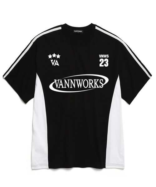 밴웍스(VANNWORKS) 스포츠 블록코어 라운드넥 반팔 티셔츠 (VS0038) 블랙 - 사이즈 & 후기 | 무신사
