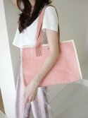 언폴드(UNFOLD) Woven shopper bag (pink)